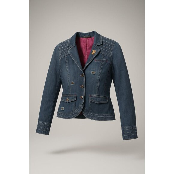 Rocawear Other - Rocawear Denim Jacket Girl Large 10/12 Medium Wash Magenta Satin Lined Y2K Retro